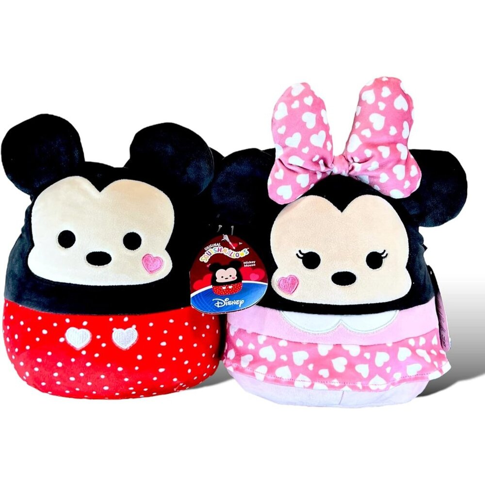 Set of 2 Disney  Mickey & Minnie Mouse  Squishmallow Plush 10”